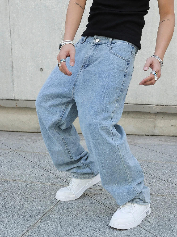 Jeans Baggy Y2K Pierna Ancha - Estilo Streetwear Hombre
