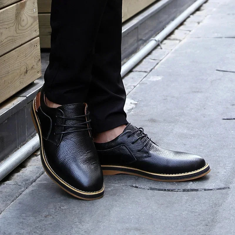 Zapatos Oxford Cuero Genuino Brogue - Estilo Italiano Elegantes Hombre