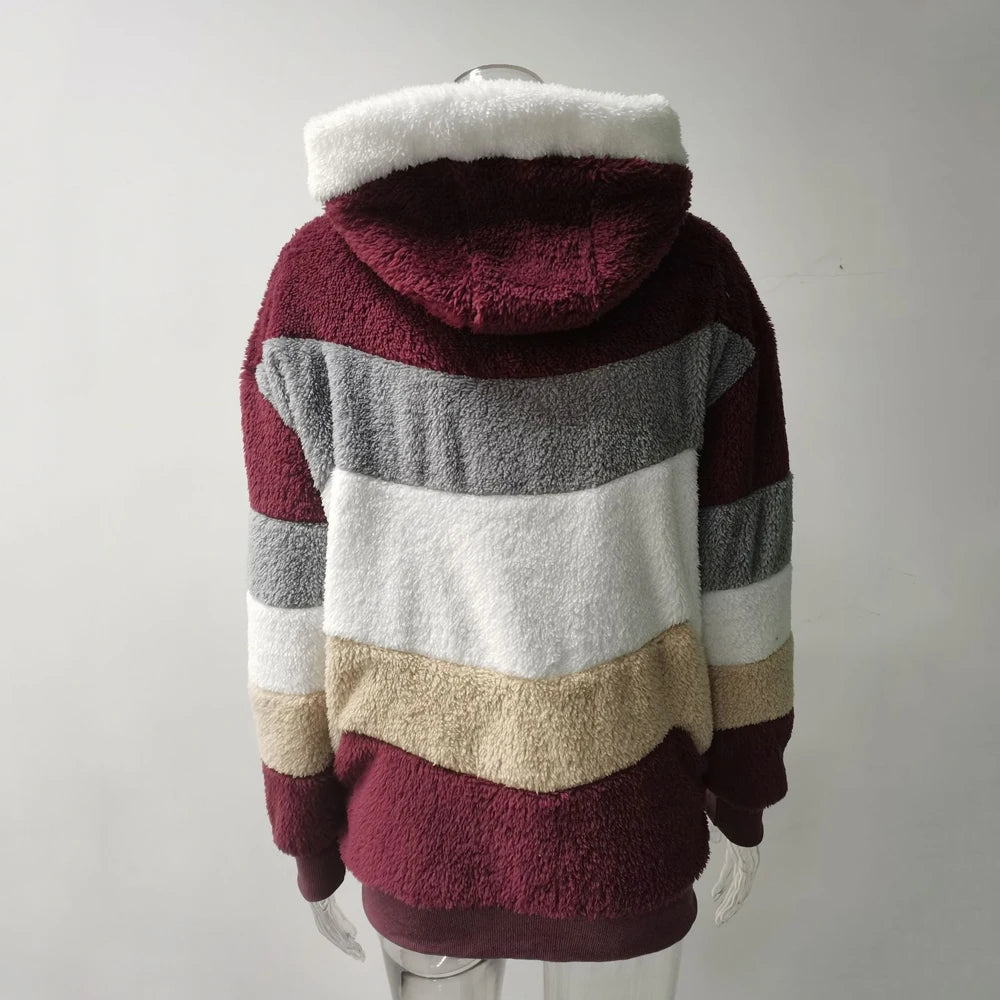 Chaqueta Oversized con Capucha y Felpa - Estilo Streetwear