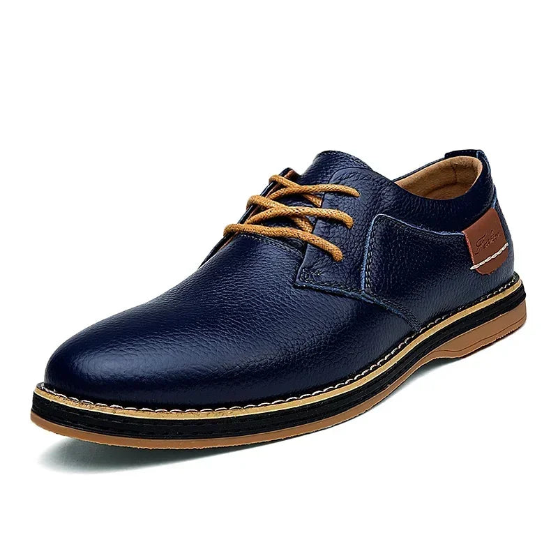 Zapatos Oxford Cuero Genuino Brogue - Estilo Italiano Elegantes Hombre
