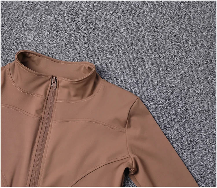 Chaqueta Deportiva con Cremallera - Manga Larga para Yoga y Gym