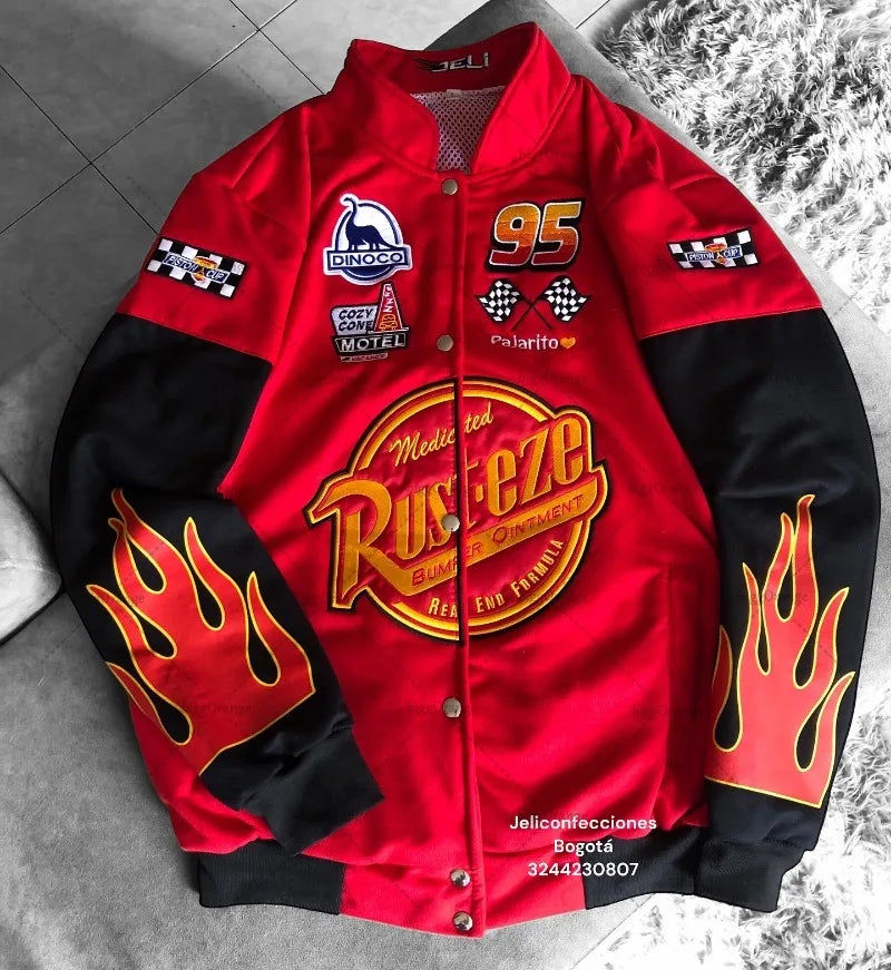 Chaqueta Baseball Bordada Y2K - Estilo Harajuku Oversized Hombre