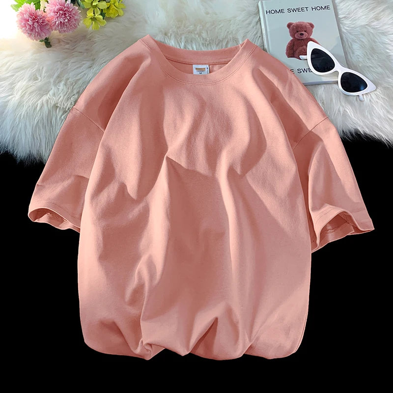 Camiseta Casual de Algodón - Manga Corta Holgada Hombre