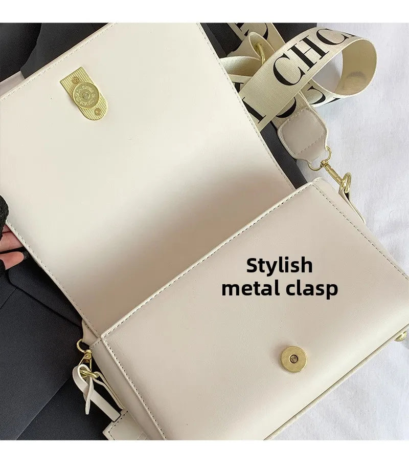 Bolso Bandolera Gran Capacidad con Letras en Relieve - Estilo Minimalista PU