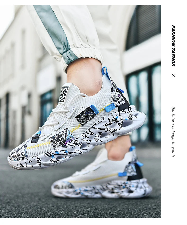 Sneakers Luxury Hombre Flyknit - Zapatillas Casuales Transpirables Multicolor