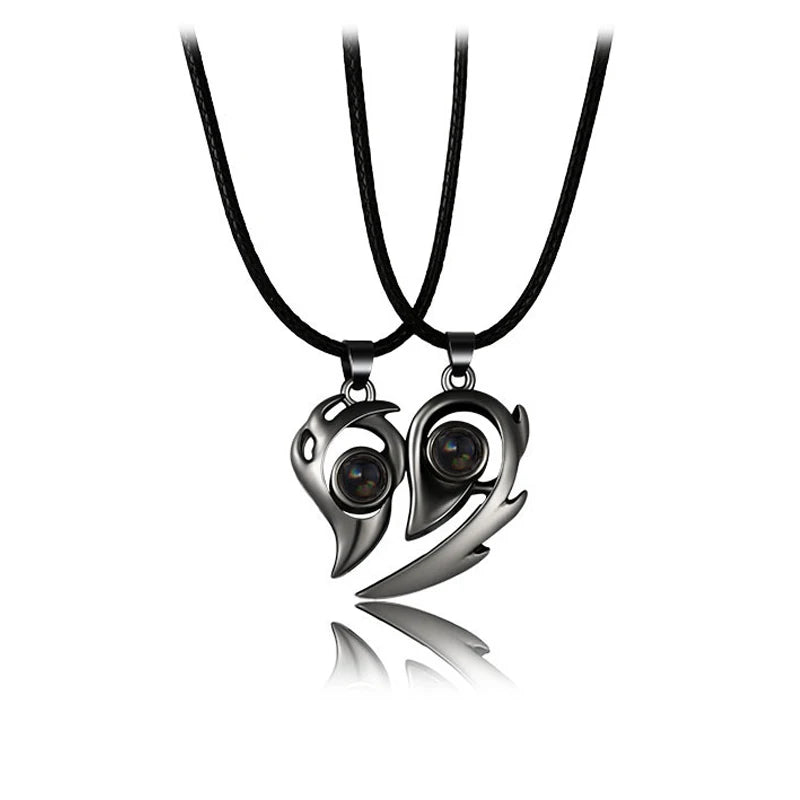 Collar Parejas Electrocardiograma Magnético - Corazón Latido San Valentín