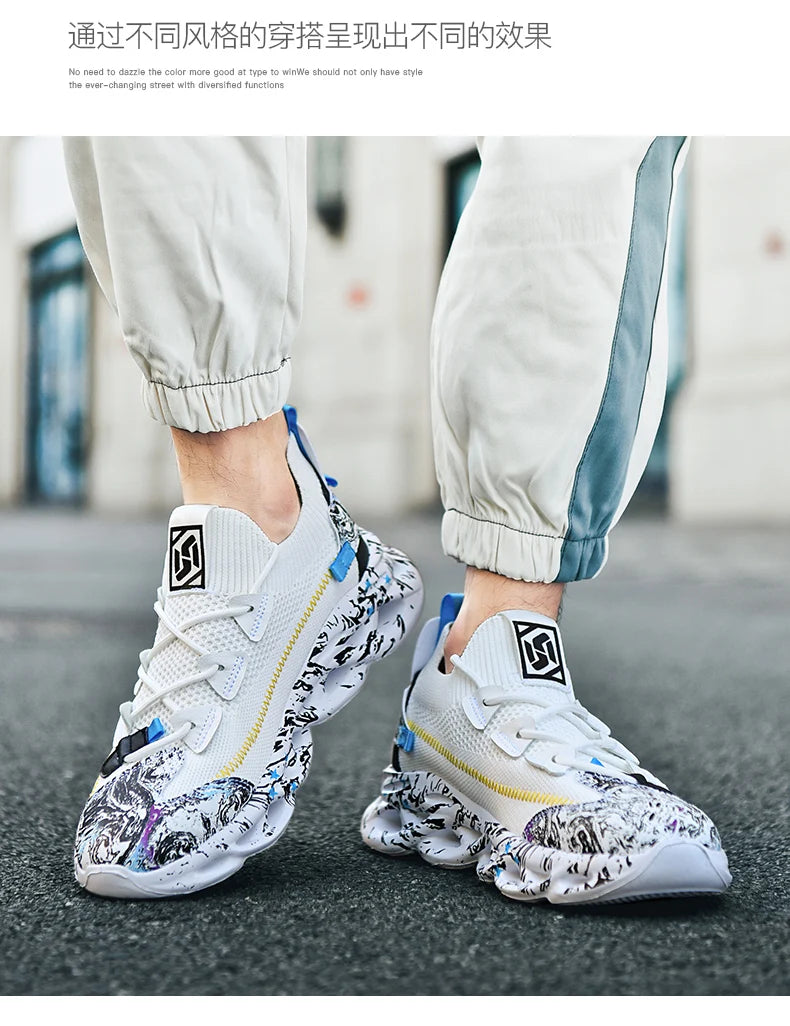 Sneakers Luxury Hombre Flyknit - Zapatillas Casuales Transpirables Multicolor