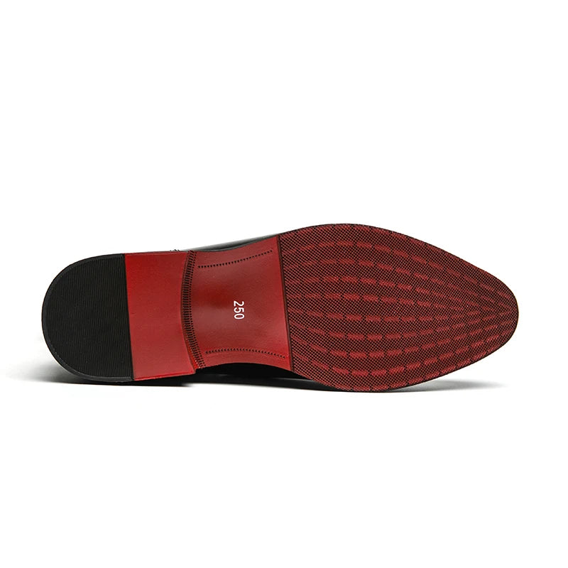 Chelsea Boots Hombre Suela Roja - Botines Business Slip-On Elegantes