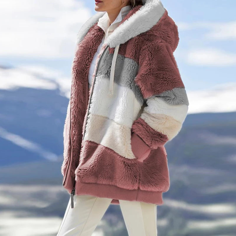 Chaqueta Oversized con Capucha y Felpa - Estilo Streetwear