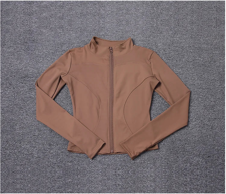 Chaqueta Deportiva con Cremallera - Manga Larga para Yoga y Gym