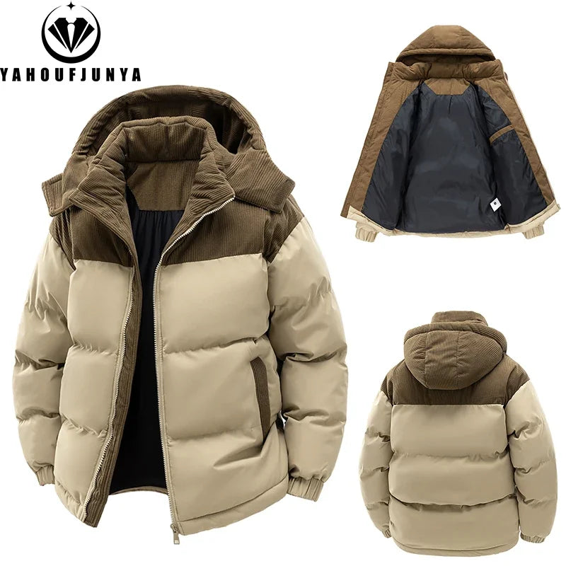Parka con Capucha Desmontable - Cortavientos Cálida Hombre