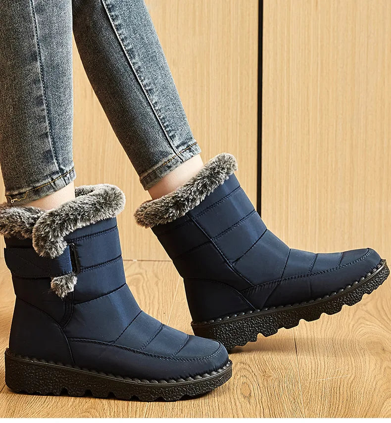 Botas Nieve Mujer Impermeables con Pelo - Botines Invierno Cálidos Antideslizantes