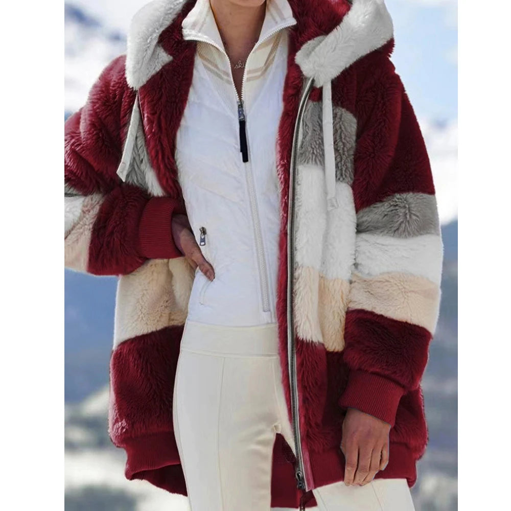 Chaqueta Oversized con Capucha y Felpa - Estilo Streetwear