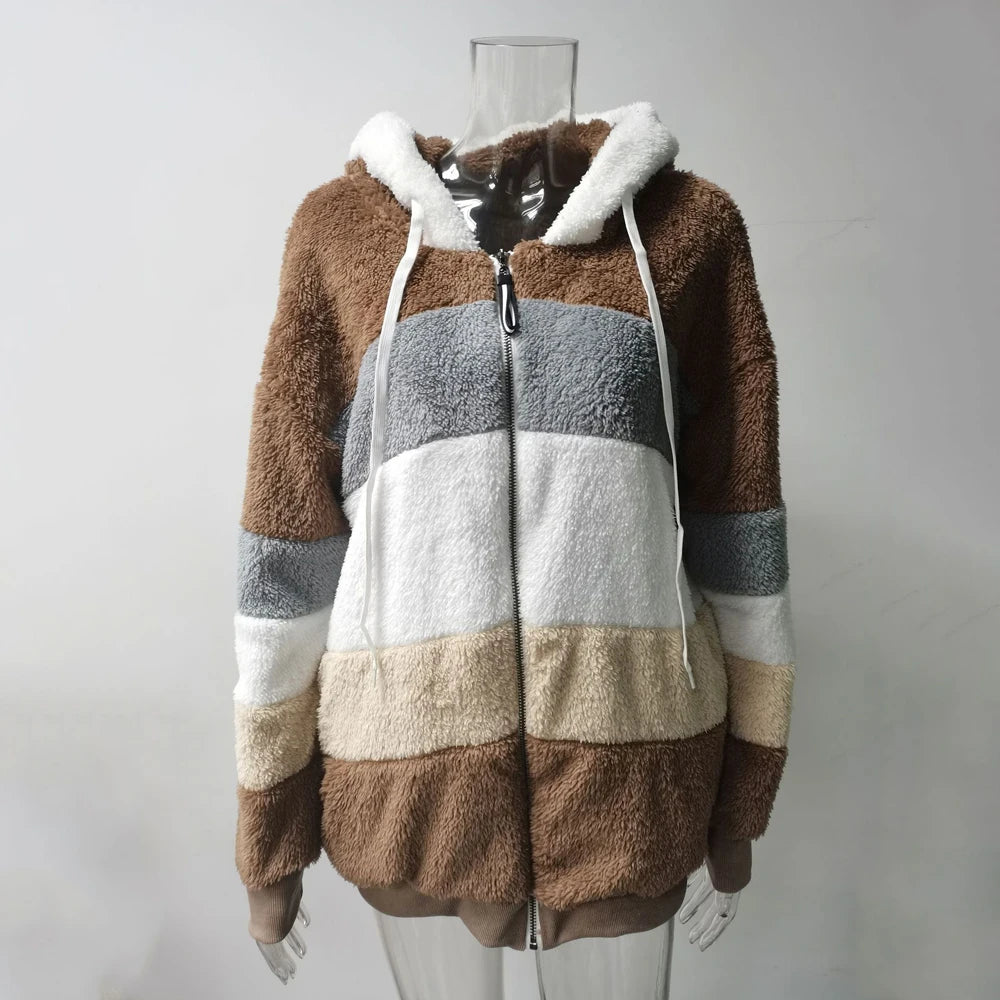 Chaqueta Oversized con Capucha y Felpa - Estilo Streetwear