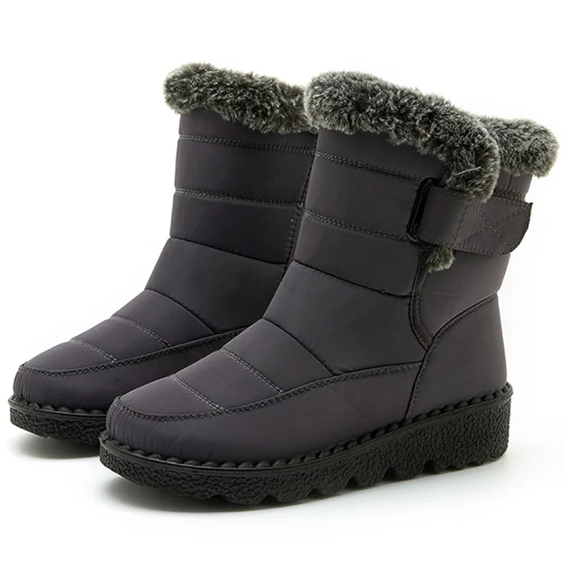Botas Nieve Mujer Impermeables con Pelo - Botines Invierno Cálidos Antideslizantes
