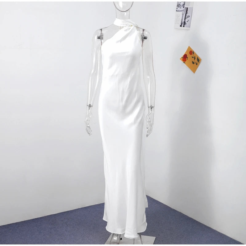 Vestido Halter Elegante con Lazo - Espalda Descubierta