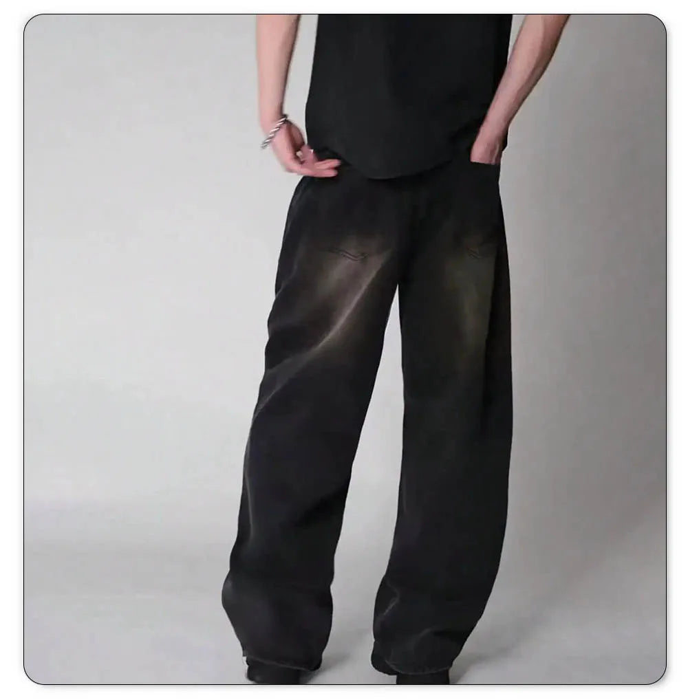Jeans Baggy Coreano 4 Estaciones - Pierna Ancha High Street Hombre