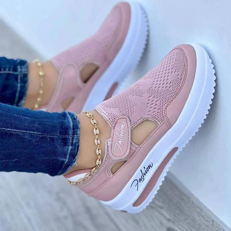 Zapatillas Plataforma Malla Mujer - Deportivas Casuales Caladas Transpirables