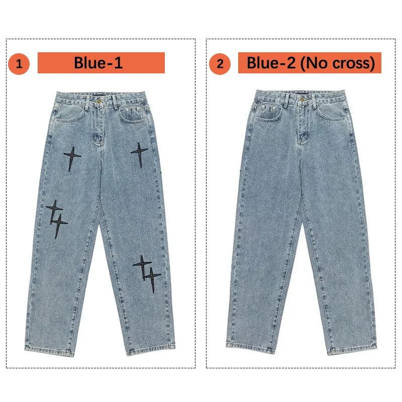 Jeans Streetwear Baggy Pierna Ancha - Estilo Coreano Cargo Hombre