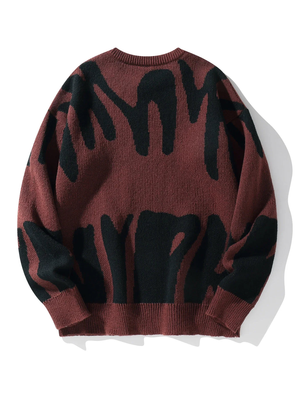 Suéter con Patrón Jacquard Irregular - Cuello Redondo Hombre