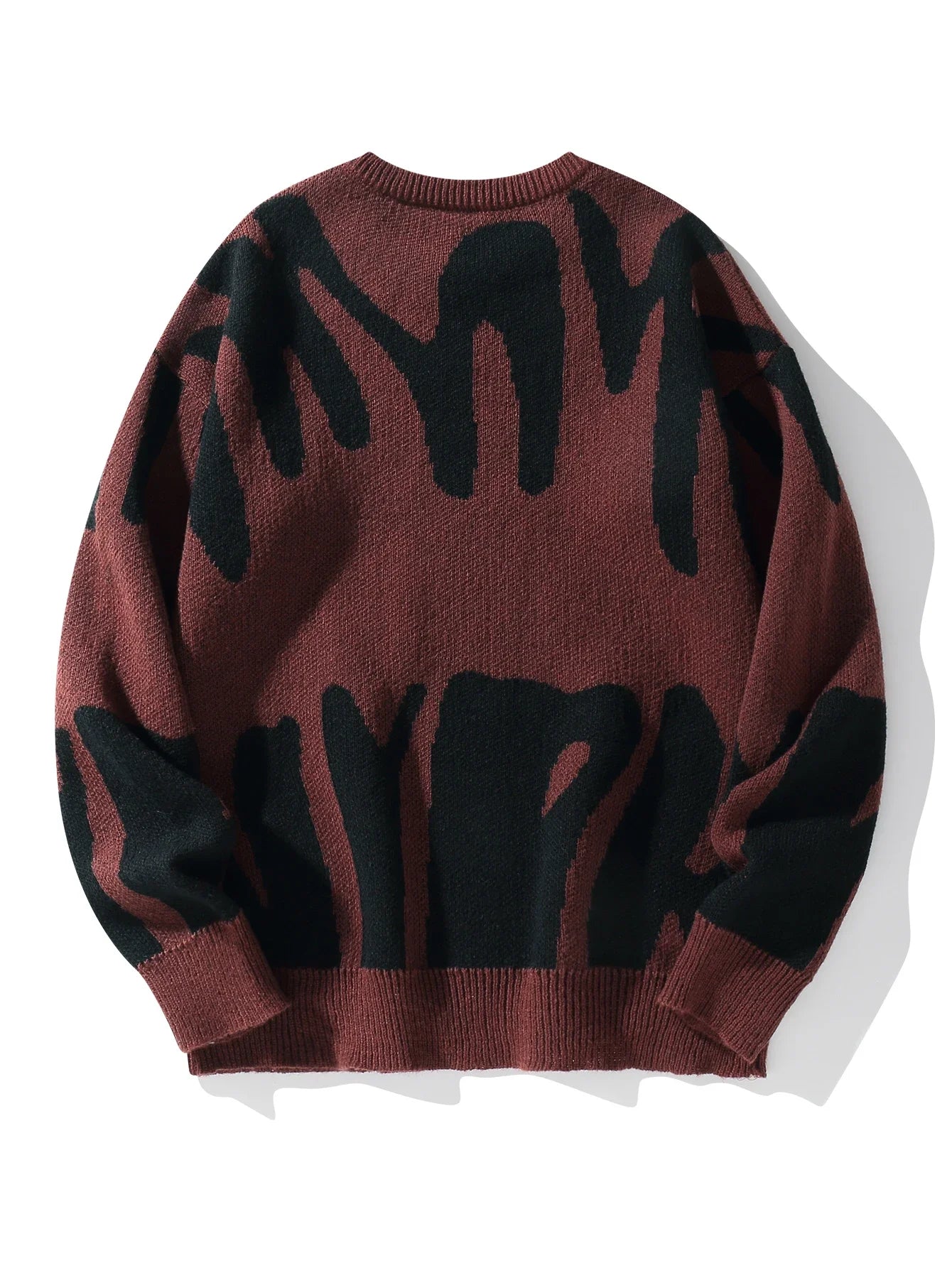 Suéter con Patrón Jacquard Irregular - Cuello Redondo Hombre