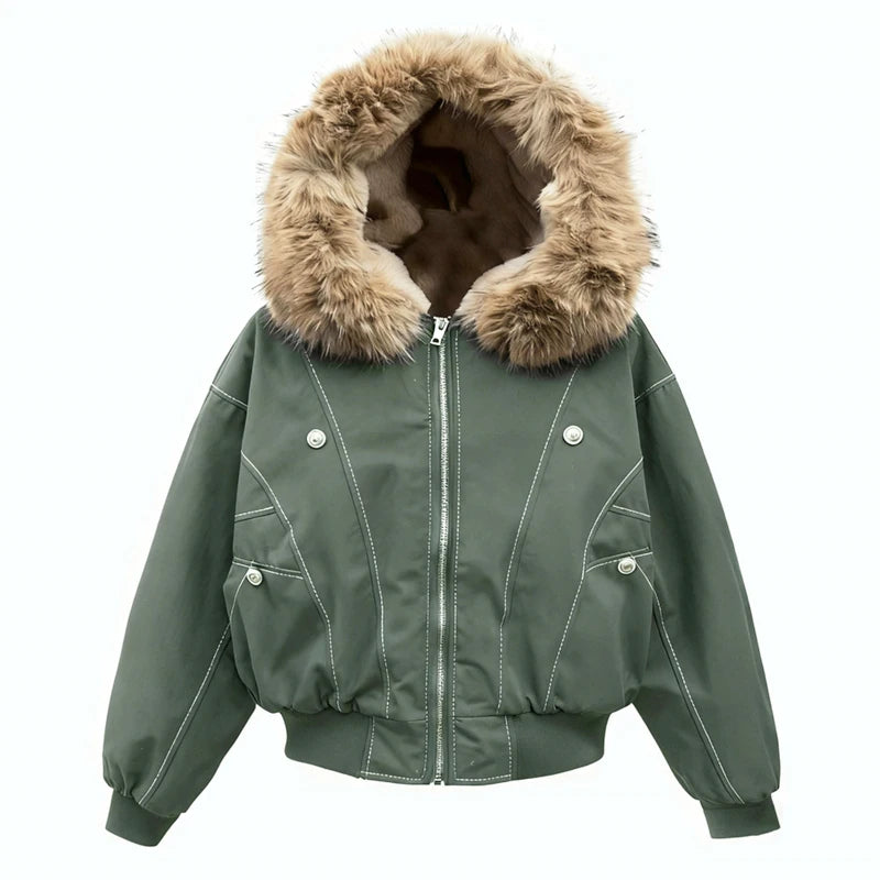 Parka Hip-Hop Invierno con Cuello Mink - Estilo Streetwear Unisex