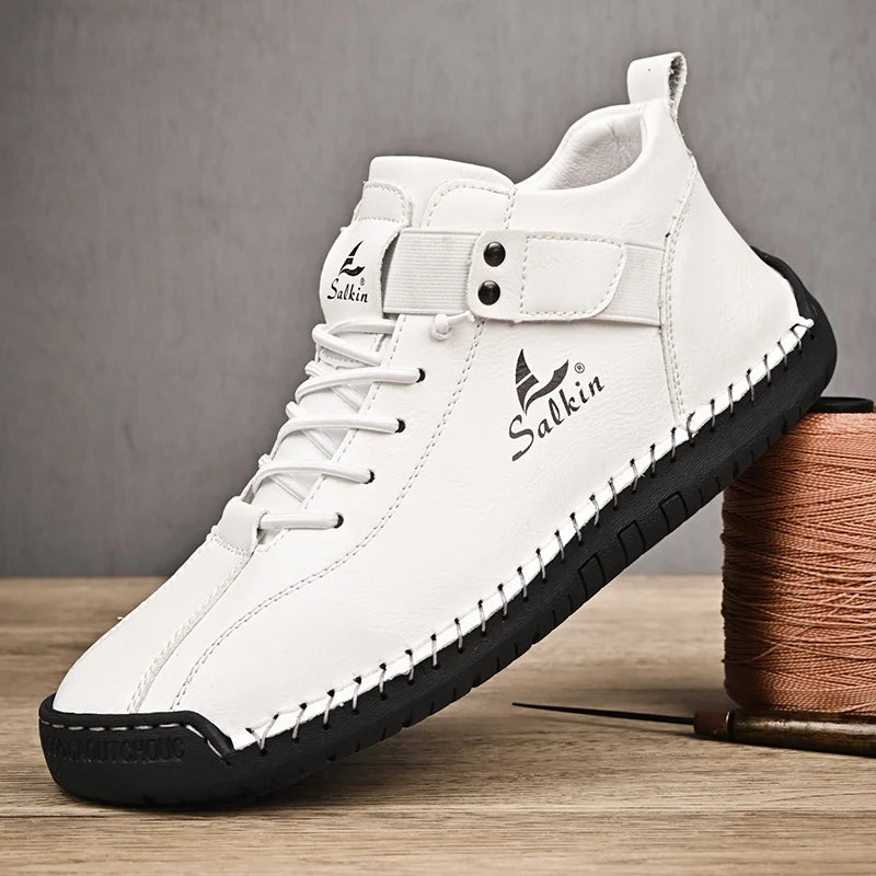 Zapatos Cuero Artesanales Hombre 2025 - Sneakers Transpirables Diseño Premium