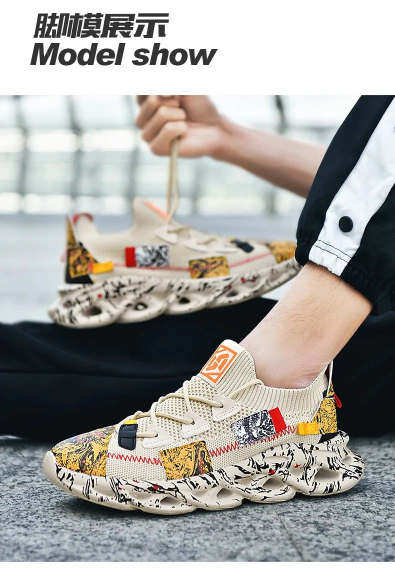 Sneakers Luxury Hombre Flyknit - Zapatillas Casuales Transpirables Multicolor