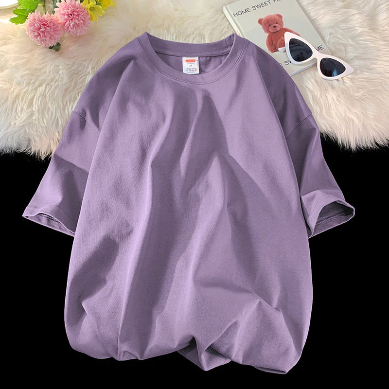 Camiseta Casual de Algodón - Manga Corta Holgada Hombre