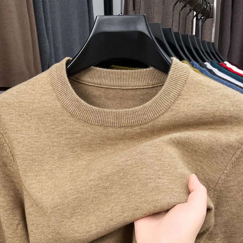 Suéter Casual con Patrón Diamante - Cuello Redondo Tejido Hombre