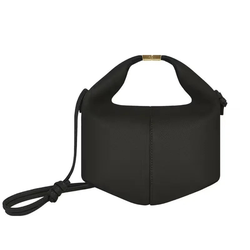 Bolso de Mano Francés Niche 2025 - Cuero con Hebilla Estilo Minimalista