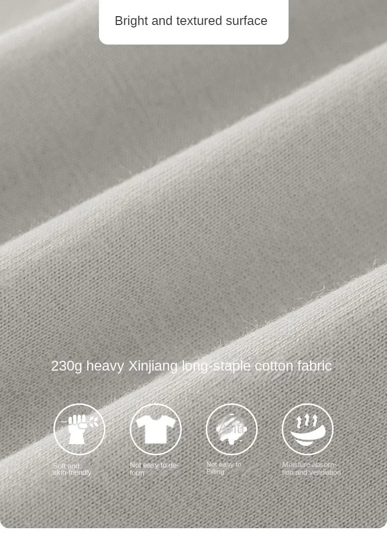 Camiseta Pesada de Algodón 100% - Manga Corta Casual Hombre