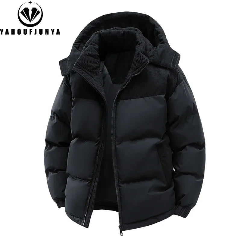 Parka con Capucha Desmontable - Cortavientos Cálida Hombre
