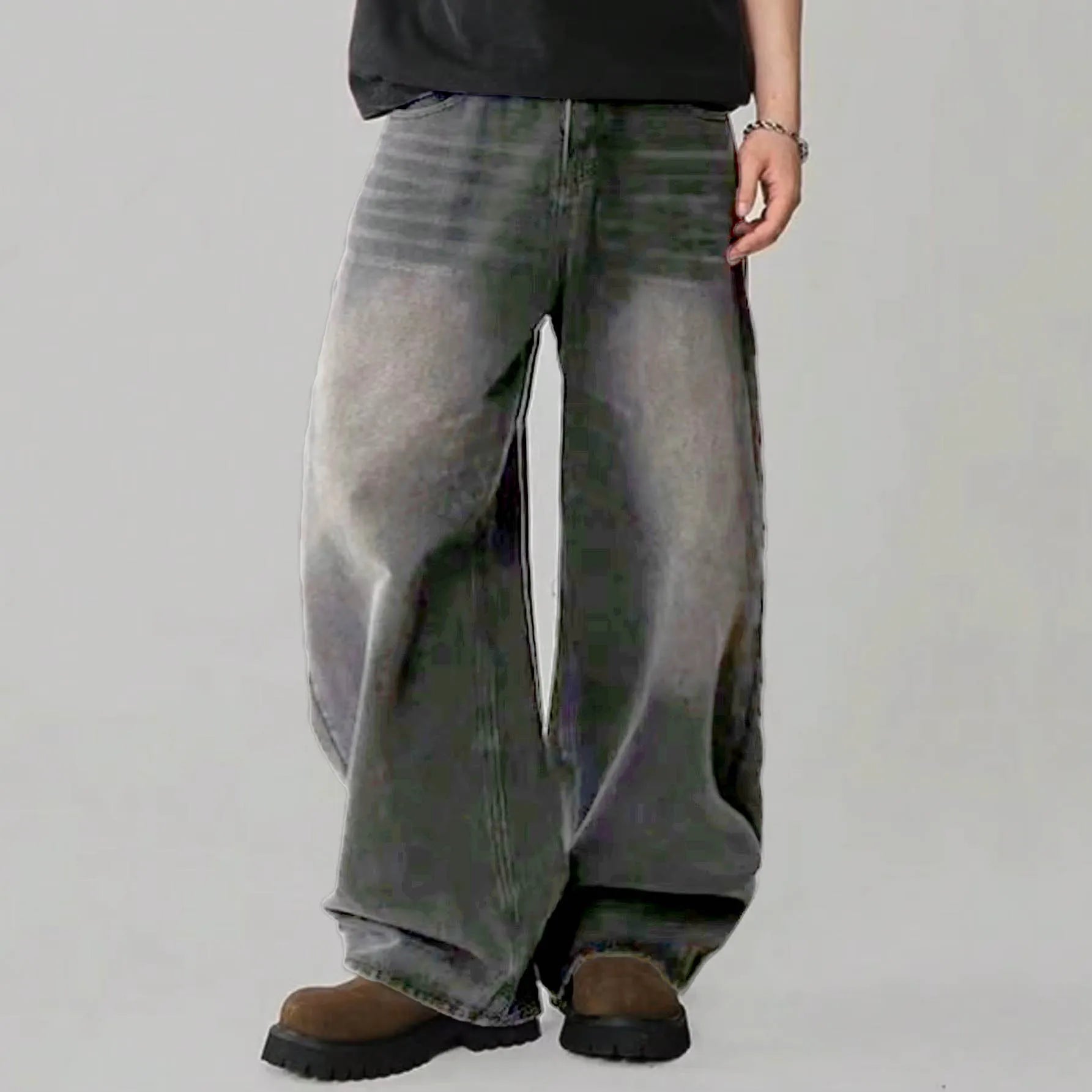 Jeans Baggy Coreano 4 Estaciones - Pierna Ancha High Street Hombre