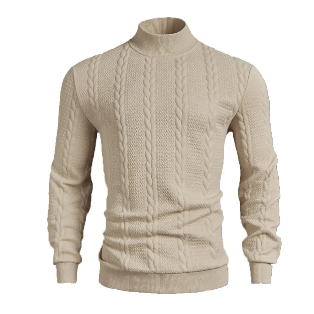 Suéter de Cuello Alto Tejido - Diseño Vintage Hombre
