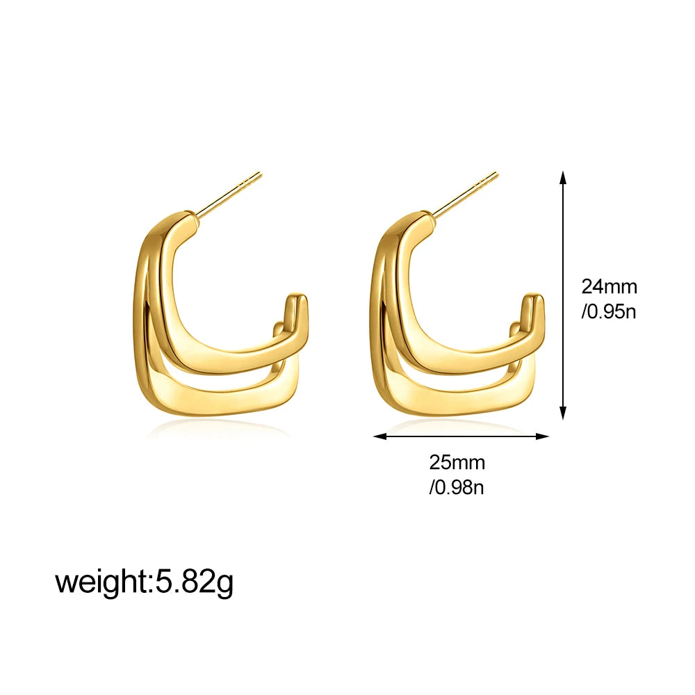 Aros Acero Inoxidable Zirconia Vintage - Huggie Waterproof Colores Mujer