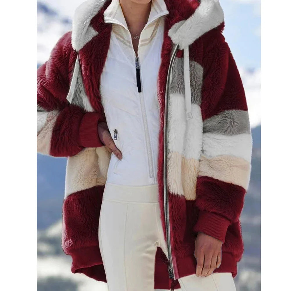 Chaqueta Oversized con Capucha y Felpa - Estilo Streetwear