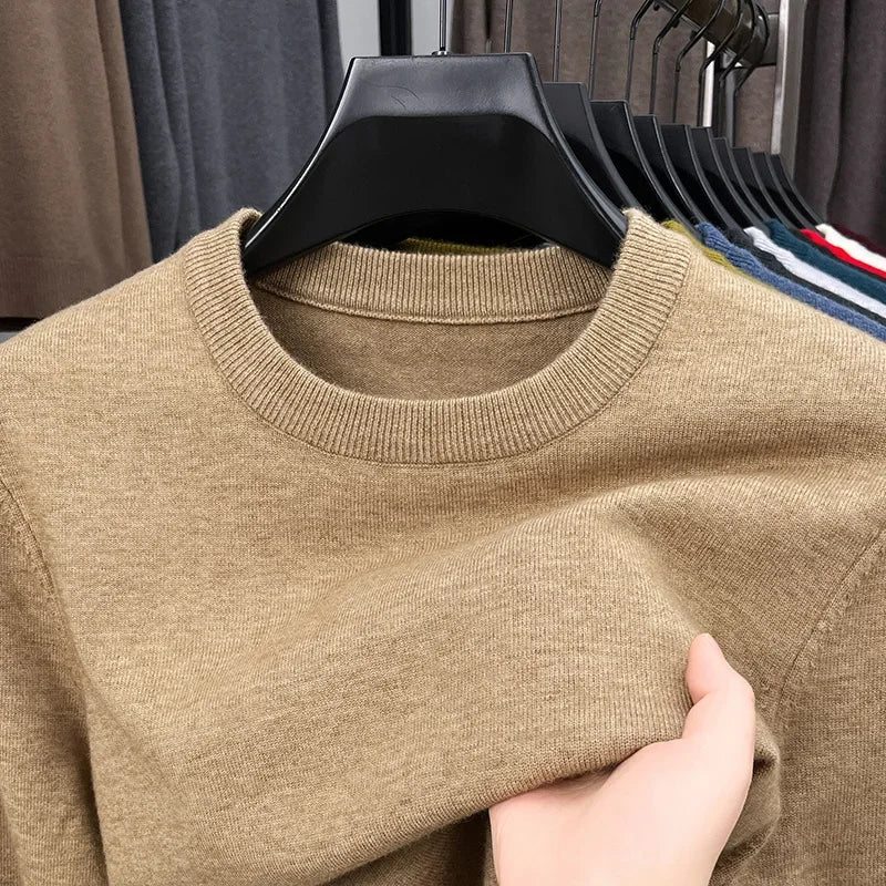 Suéter Casual con Patrón Diamante - Cuello Redondo Tejido Hombre