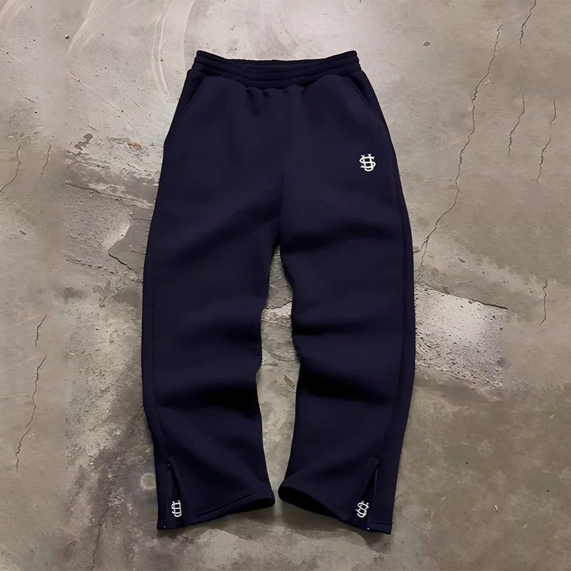 Pantalones Deportivos Y2K con Cremallera - Cintura Alta Hip Hop Streetwear Unisex