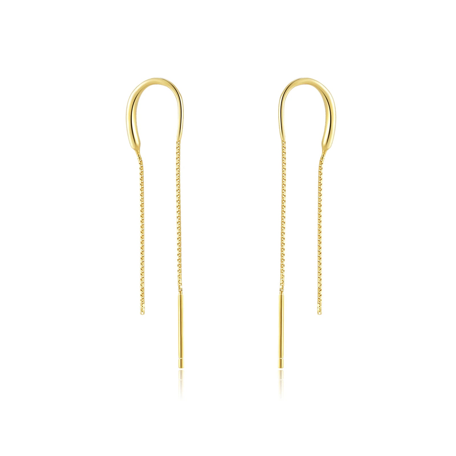 Pendientes Largos Cadena Plata 925 Sterling - Delicados Fiesta Regalo Mujer