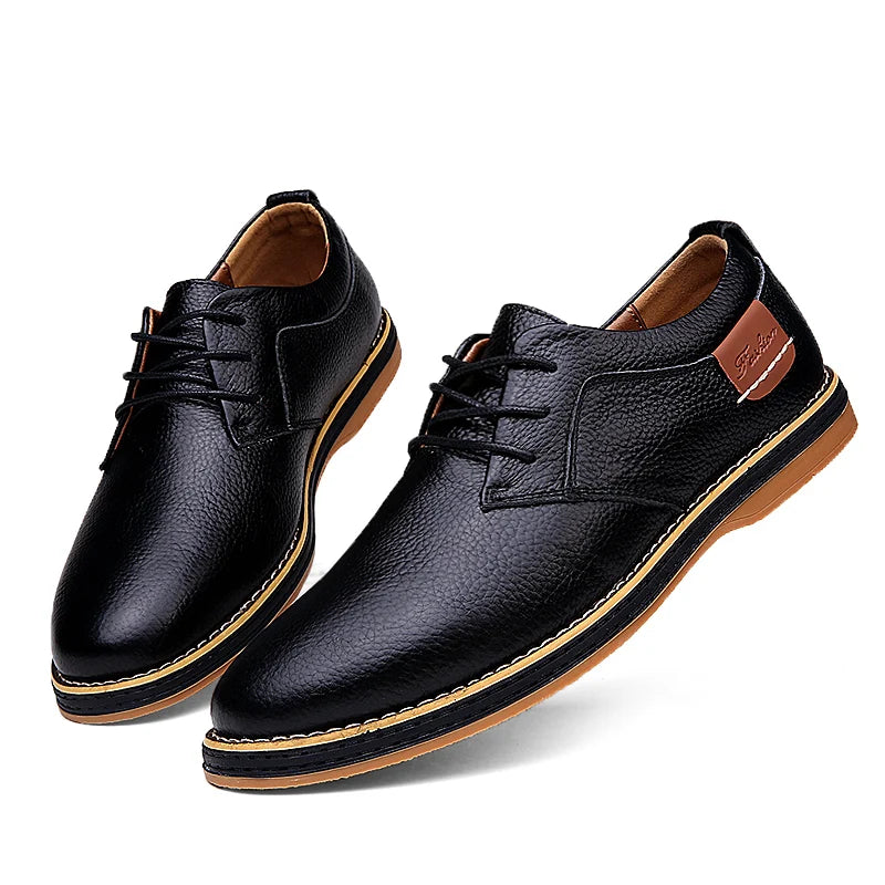 Zapatos Oxford Cuero Genuino Brogue - Estilo Italiano Elegantes Hombre