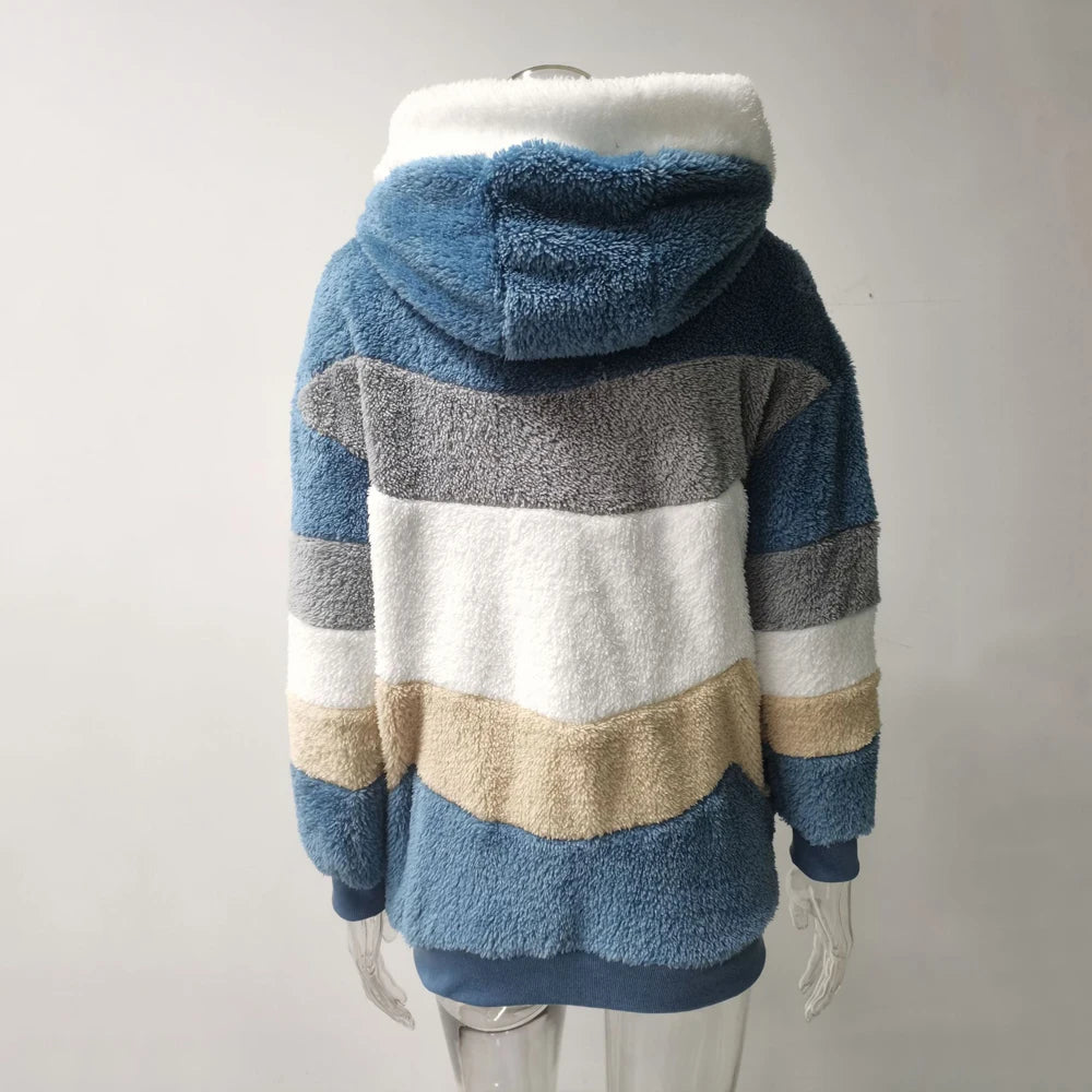 Chaqueta Oversized con Capucha y Felpa - Estilo Streetwear