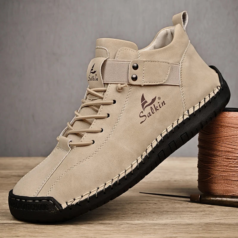 Zapatos Cuero Artesanales Hombre 2025 - Sneakers Transpirables Diseño Premium