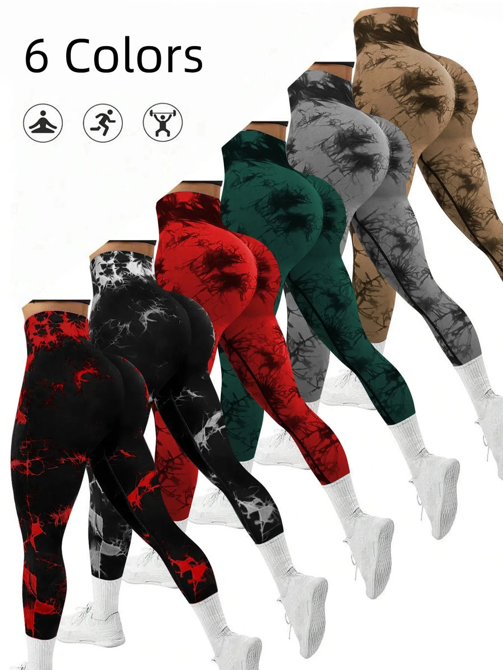 Leggings de Yoga Tie-Dye Sin Costuras - Cintura Alta