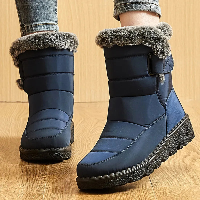 Botas Nieve Mujer Impermeables con Pelo - Botines Invierno Cálidos Antideslizantes