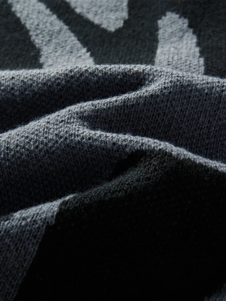 Suéter con Patrón Jacquard Irregular - Cuello Redondo Hombre