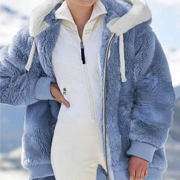 Chaqueta Oversized con Capucha y Felpa - Estilo Streetwear