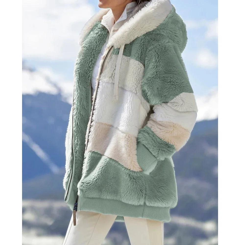 Chaqueta Oversized con Capucha y Felpa - Estilo Streetwear