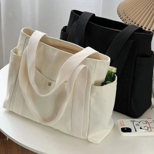 Bolso de Lona Gran Capacidad - Estilo Universitario Versátil
