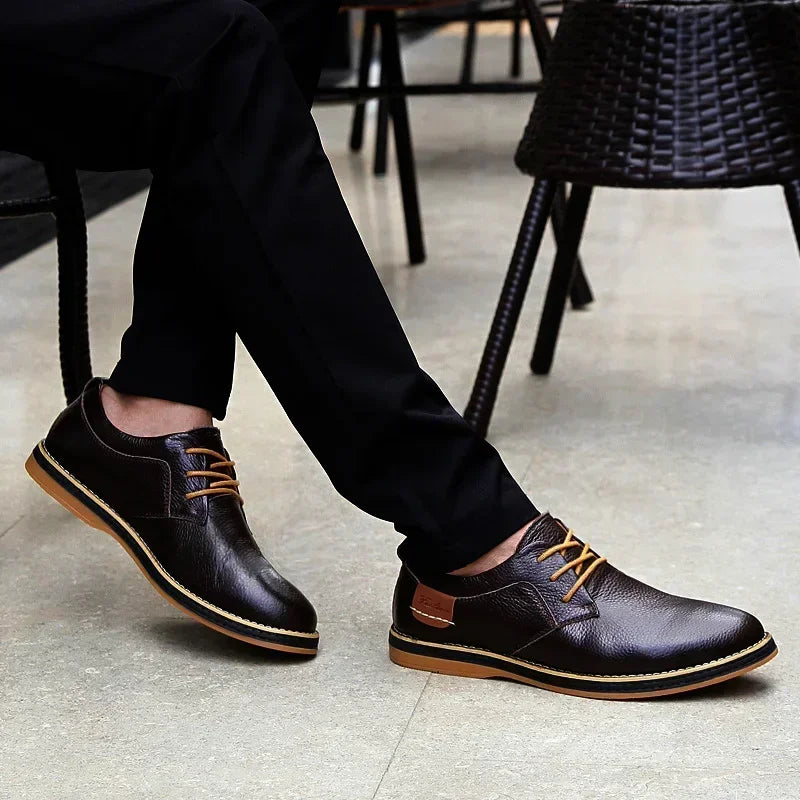Zapatos Oxford Cuero Genuino Brogue - Estilo Italiano Elegantes Hombre